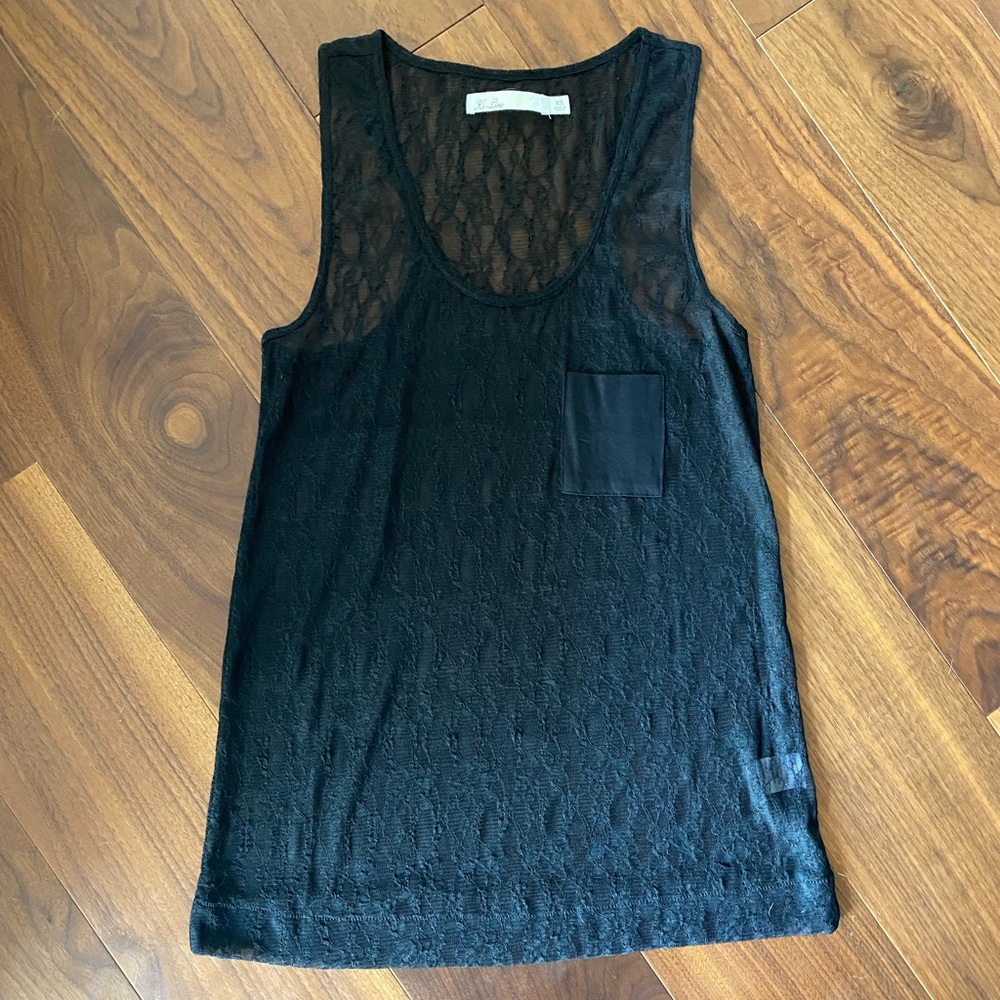 [Hi-Line] Black Lace Racerback Tank Top - Picture 2 of 7